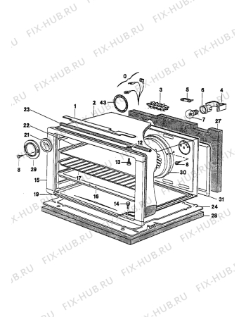 Взрыв-схема плиты (духовки) Electrolux EM646W1 - Схема узла Oven equipment